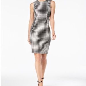 Calvin Klein Houndstooth Sleeveless Sheath Dress